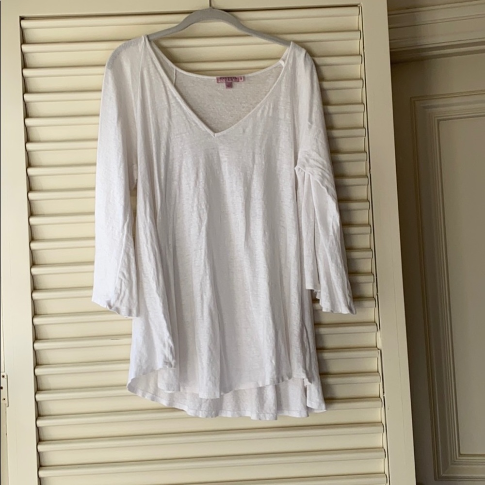 Calypso St. Barth Linen VNeck Top